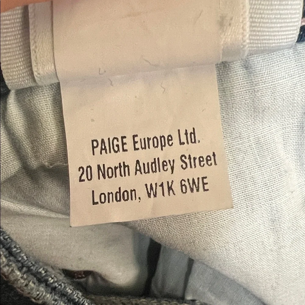PAIGE High Rise Button-Fly Jeans in Dark Blue - Picture 10 of 14